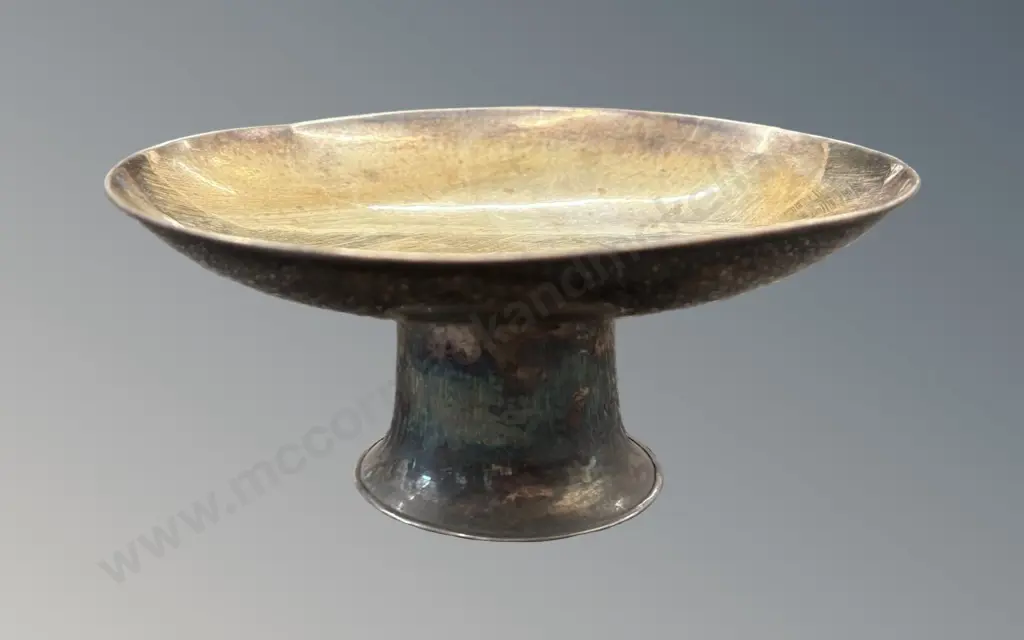 Chinese Silver Pedestal Dish H7cm, TW141gms (see photo of mark) Image 1++