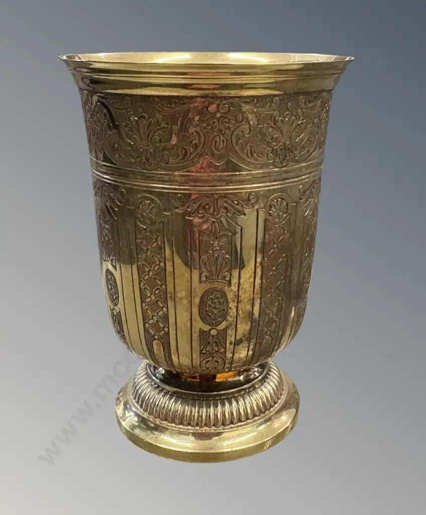 French Gilt .950 Silver Beaker, Odiot Paris Mark TW126gms (see photo of mark) Image 1++