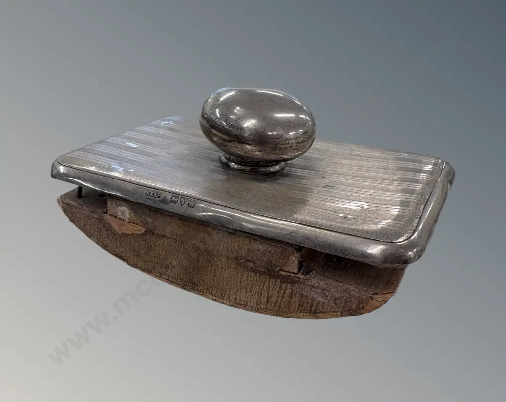 Sterling Silver Over Wood Ink Blotter, TW137gms Image 1++