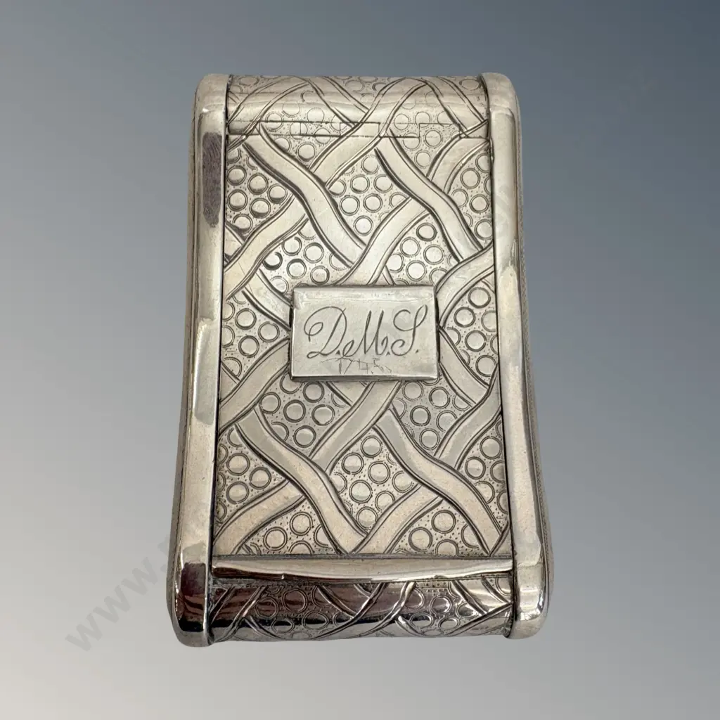 Sterling Silver Gilt Lined Snuff Box, TW78gms Image 1++