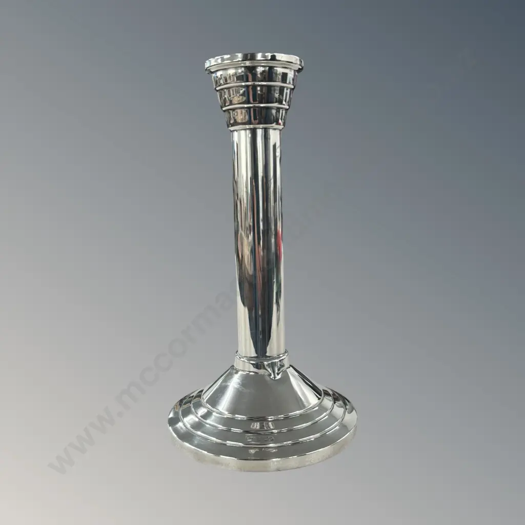 Sterling Silver Column Candlestick, H22cm, TW780gms Image 1++