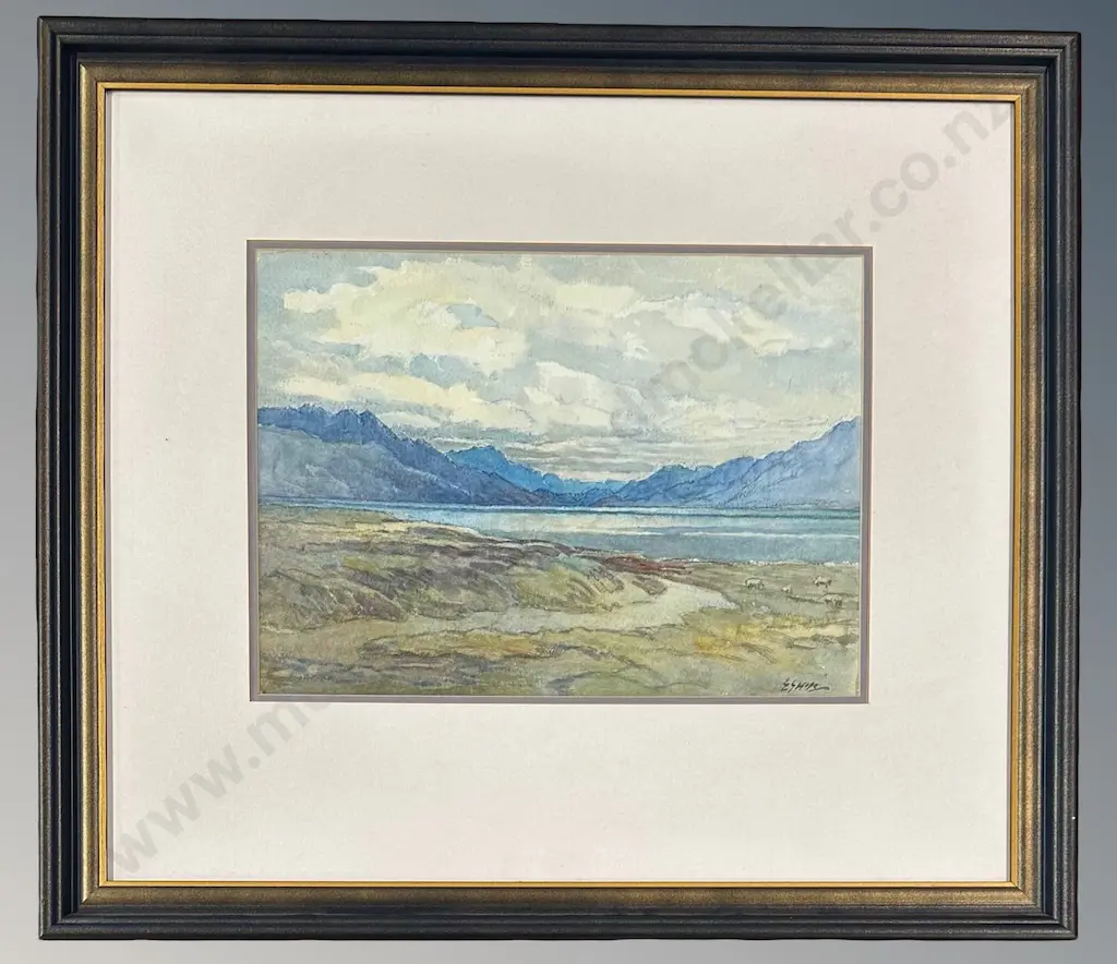 Esther Hope - Lake Benmore, watercolour on paper, 280x380mm Image 1++