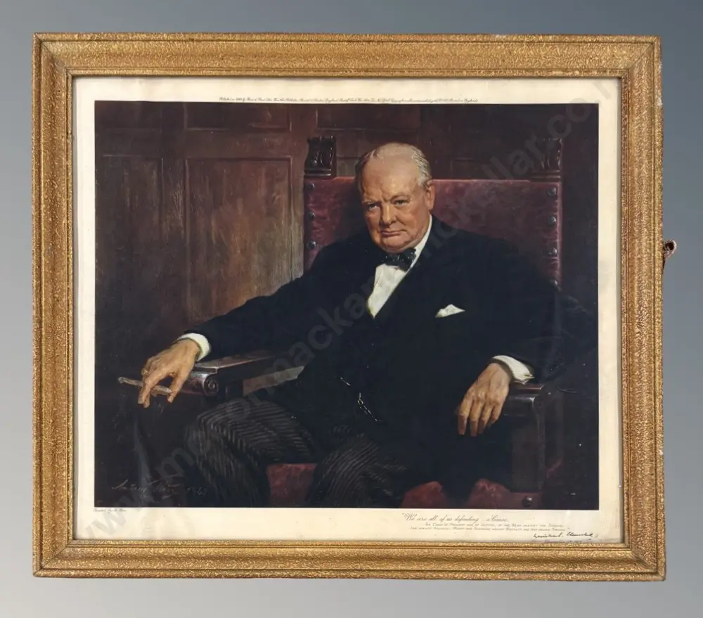 Winston Churchill - We Are All Of Us Defending a Cause, signed print, 510x600mm Image 1++
