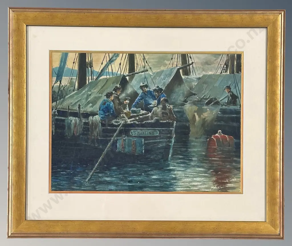 P Maria - Wine after the Catch, watercolour on paper, 300x410mm Image 1++