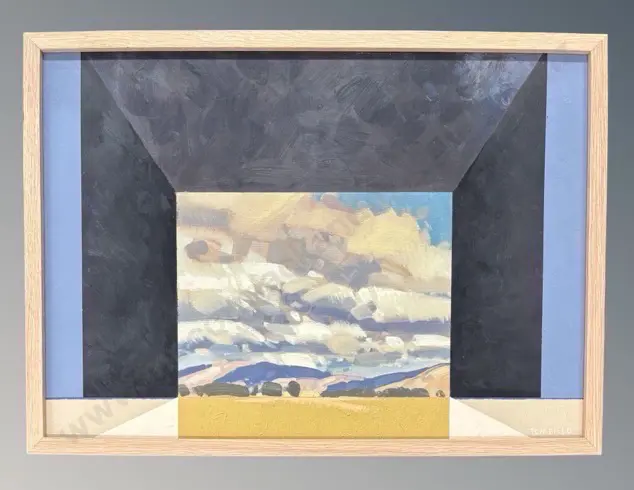 Tom Field - The Long Valley - Ida Valley, 1984, oil on board, 410x580mm Image 1++
