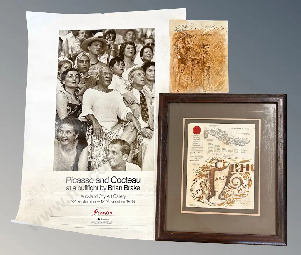 After Picasso (2) - Advertising Posters, Indian ink on paper, framed 290x230mm, unframed (AF) 260x210mm and Poster Image 1++
