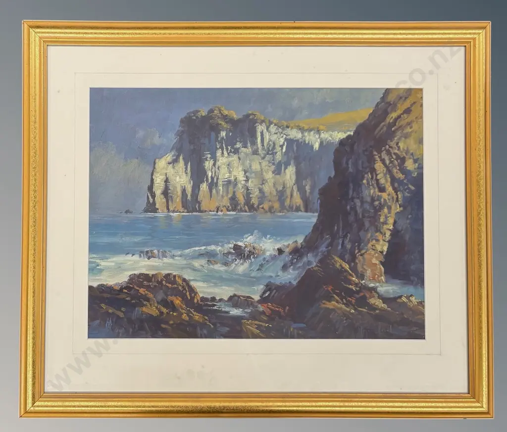 Wayne Sinclair - Rocky Seascape, oil on board, 440x590mm Image 1++