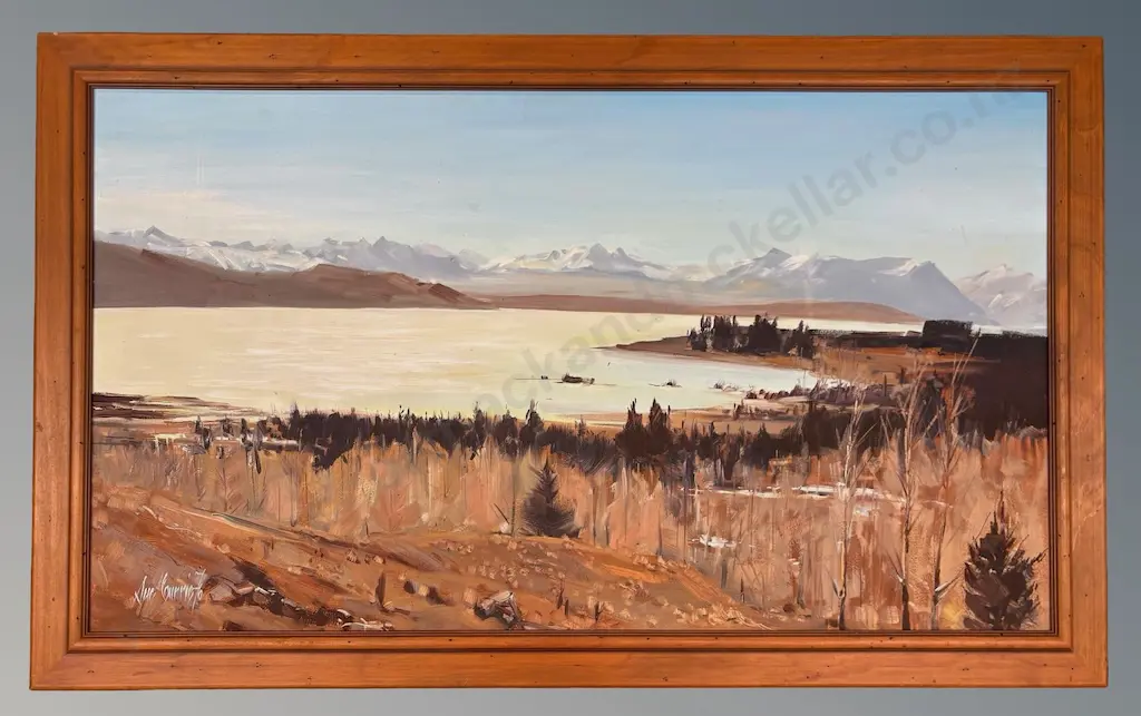 Sue Currie - Southern Lake Scene, 1970, oil on board, 510x900mm Image 1++