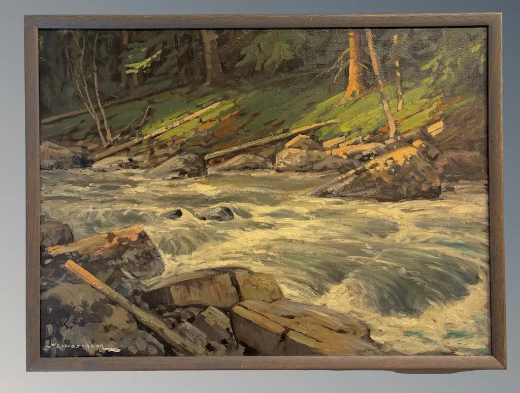 N Lindstrom - Raging River, oil on canvas, 545x750mm Image 1++