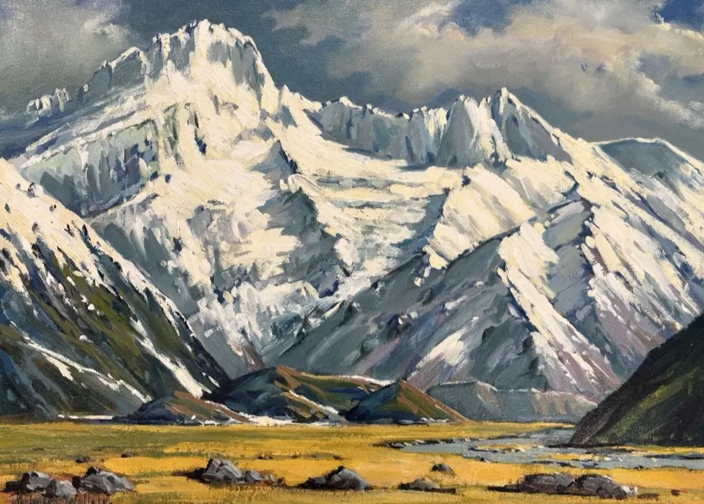 Malcolm Wallace - Mount Sefton, oil on board, 455x610mm Image 1++