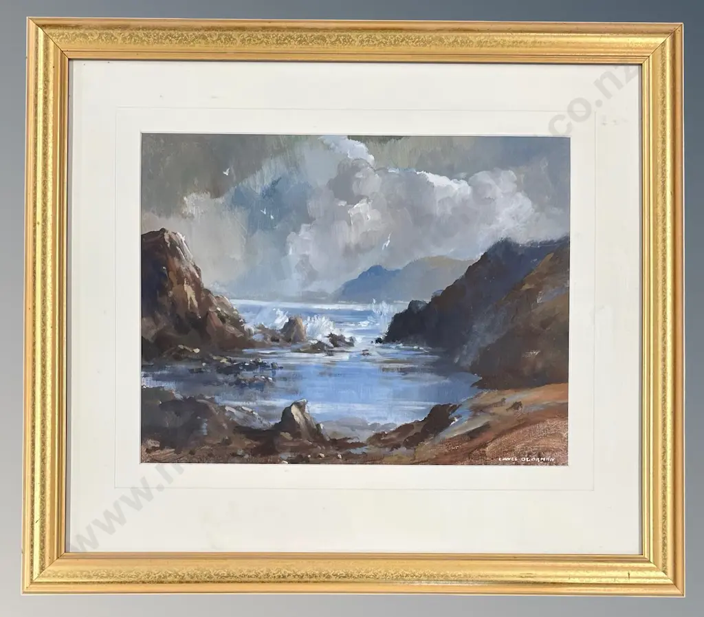 Lance O'Gorman - Rocky Seascape, oil on board, 340x440mm Image 1++