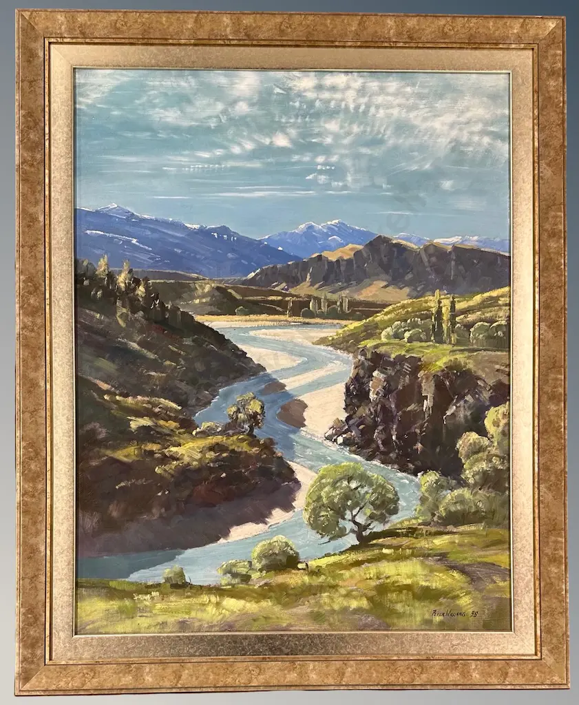 Peter Williams - Thaw, Shotover River - oil on board, 900x700mm Image 1++