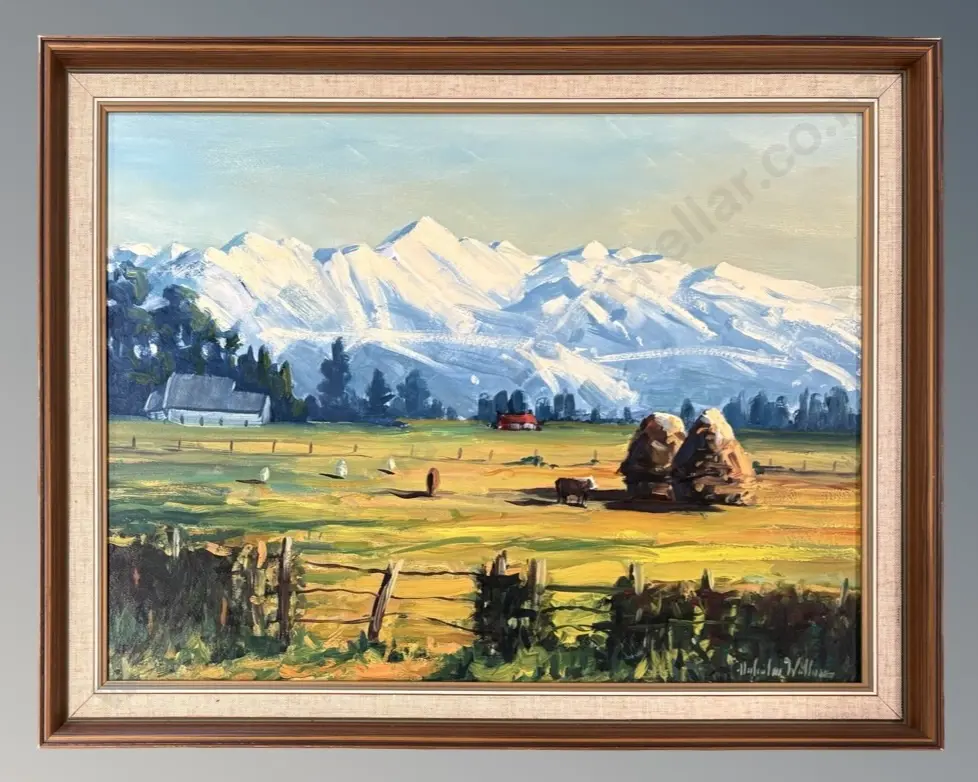 Malcolm Wallace - Canterbury Farm, oil on board, 390x520mm Image 1++
