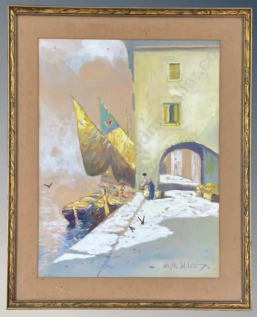 Blythe Fletcher - Unloading the Catch, gouache on paper, 510mm x 385mm Image 1++
