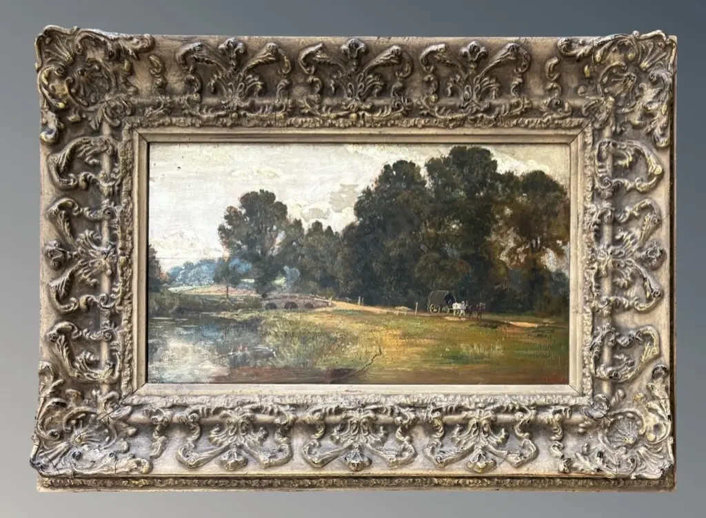 Initialed -  Rural Landscape, 1890, oil on board, 220x390mm Image 1++