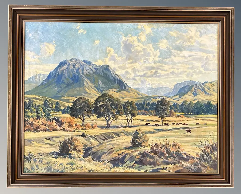 M A Poulton - Cows Grazing, oil on board, 700x900mm Image 1++