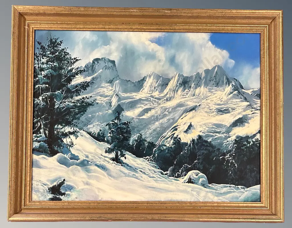 Graham Brinsley - Snowy Mountains, oil on board, 650x870mm Image 1++