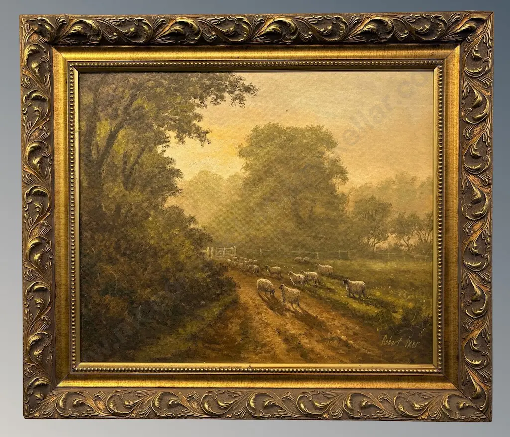Robert Ixer - Round up the Sheep, oil on board, 495x600mm Image 1++