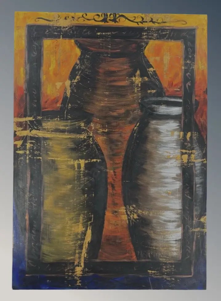 Lisa Wisse - The Tree Urns, 2001, oil on board, 850x595mm Image 1++