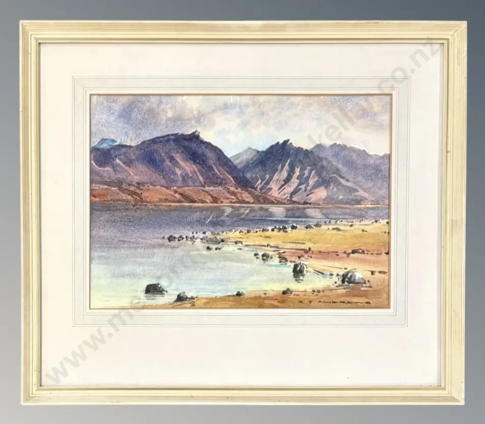 K J Andrews, Lakeside, watercolour on paper, 250x350mm Image 1++