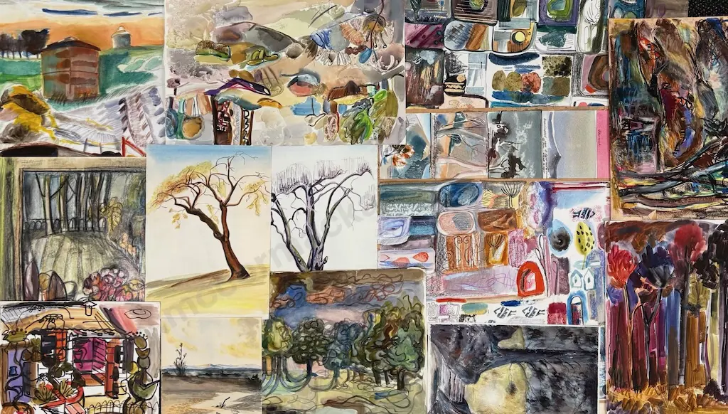 Assortment of Unframed Barbara Blakemore Fowler Paintings Image 1++