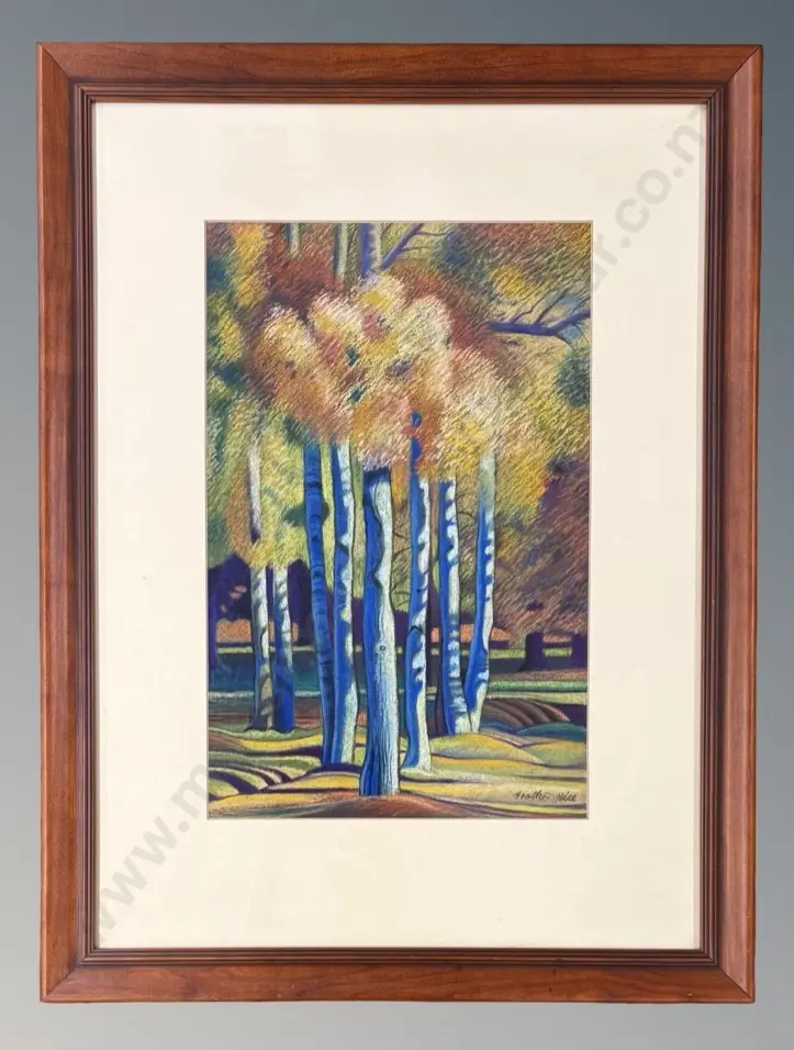 Heather Hill - Autumn Trees, Maclean Park, 1999, Fairlie, pastel on paper, 455x290mm Image 1++