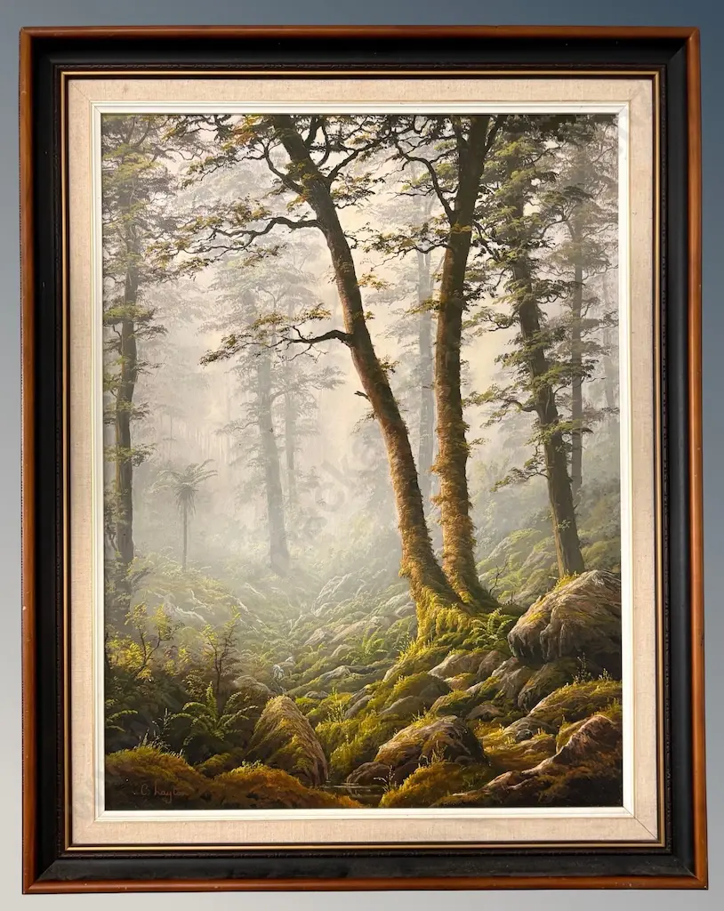Colin Layton - Low Cloud above the Crowning Creek, oil on board, 490x435mm Image 1++