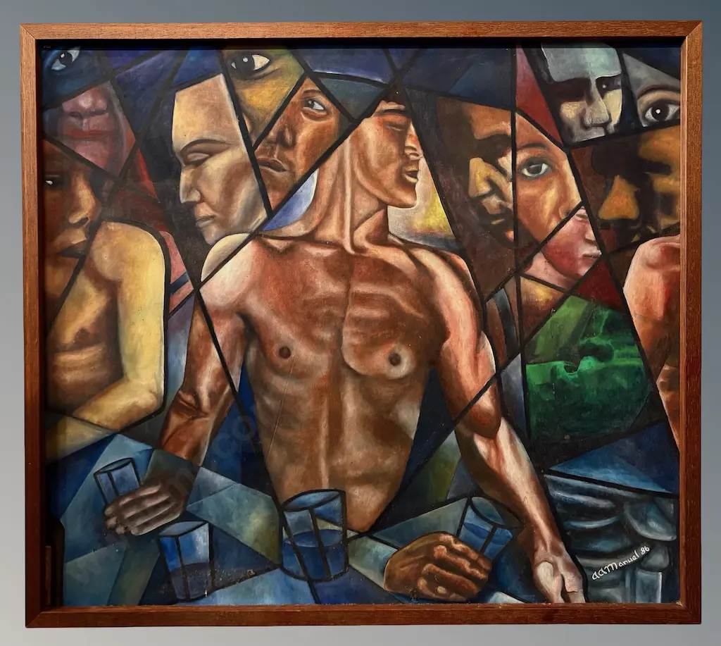 A A Manuel - Heads and Figures, 1986, oil on board, 620x690mm Image 1++