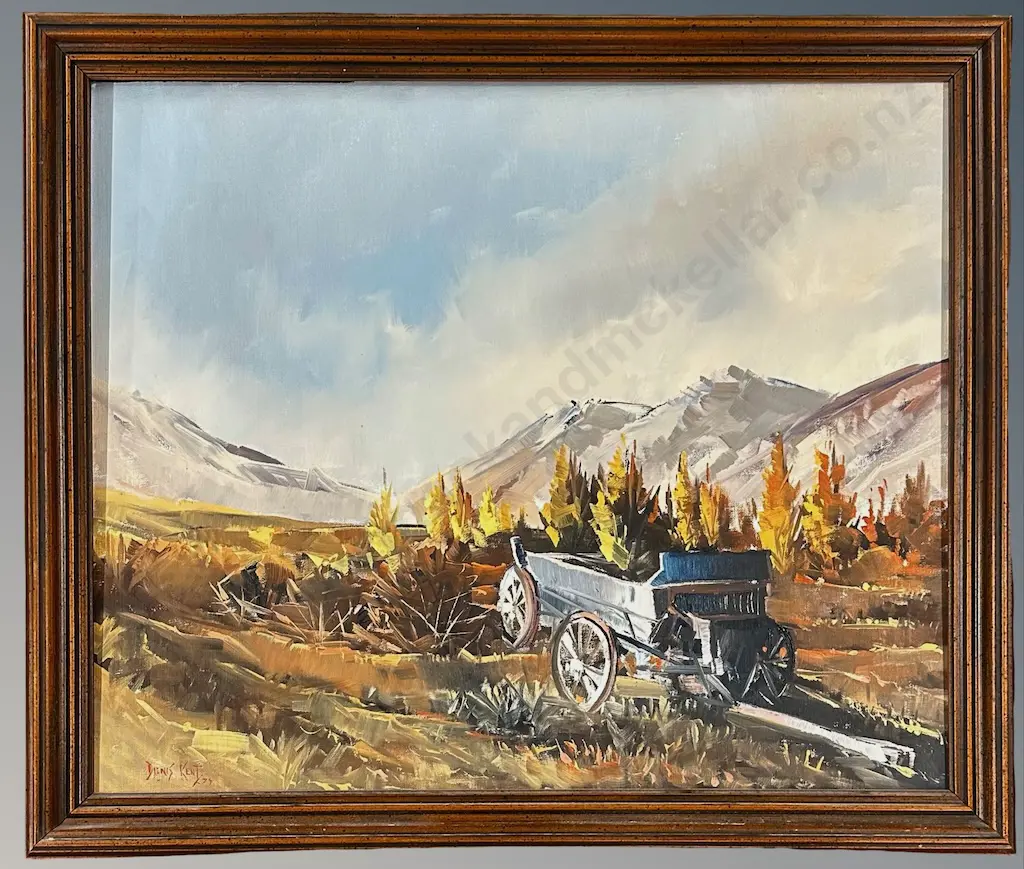 Denis Kent - Old Wagon, Bannockburn, oil on board, 500x600mm Image 1++