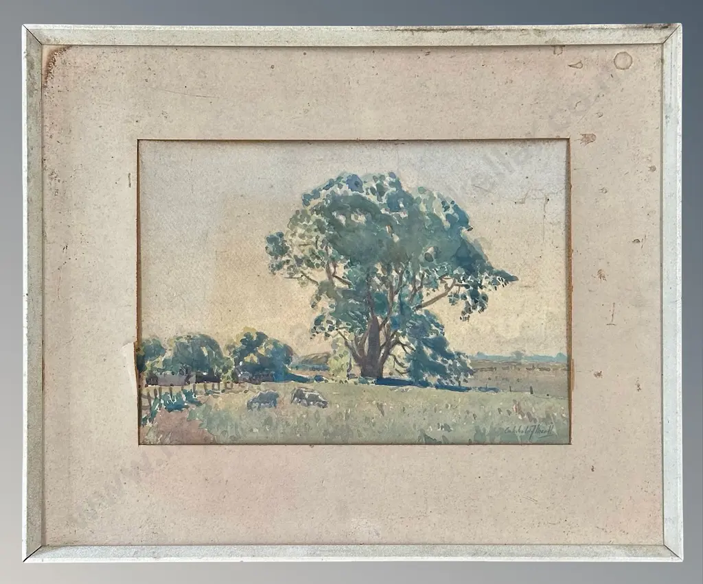 Archibald Nicoll - Treescape, watercolour on paper, AF, 240x340mm Image 1++