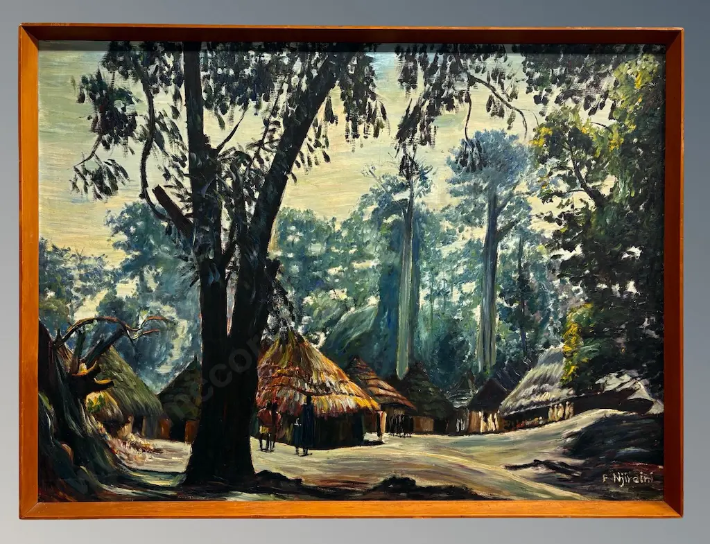 F Njiraini - Pacific Village, oil on board, 900x1230mm Image 1++