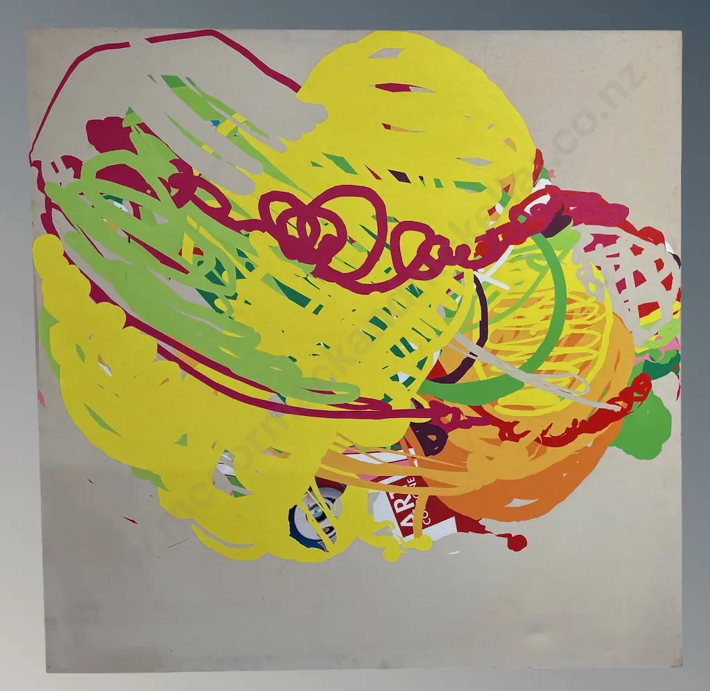 Signed on verso - The Order of Things, Goodbye Earnestness, Hello Anti Gravity, mixed media on canvas, 1680x1700mm Image 1++