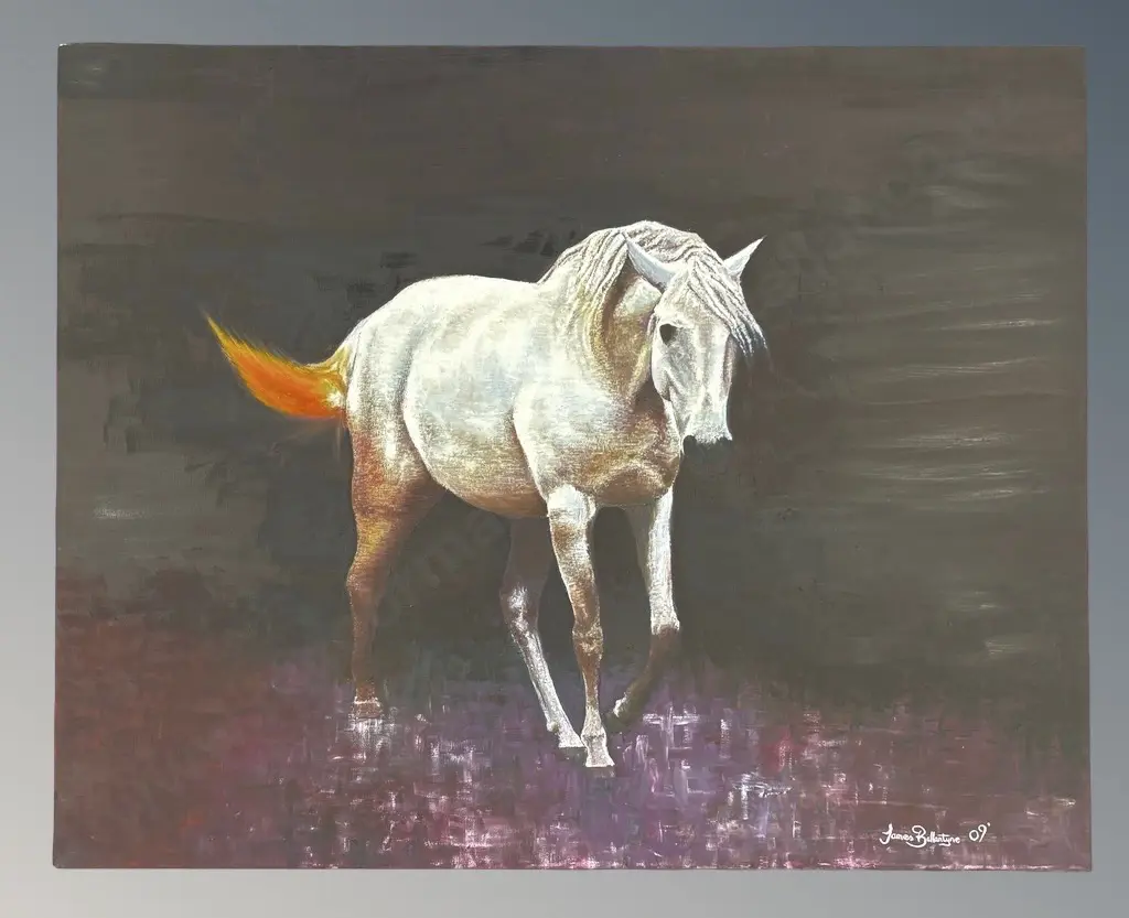 James Ballantyne - White Horse in the Night, 2009, oil on canvas, 790x990mm Image 1++