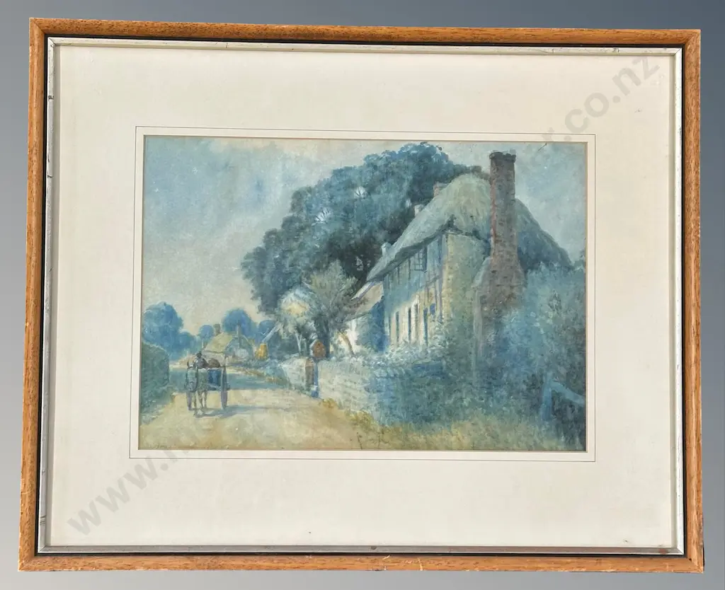 Unsigned - Cottage with Horse and Cart, watercolour on paper, 230x330mm Image 1++