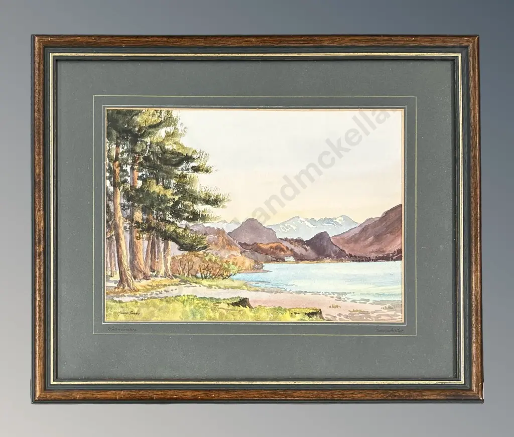Monica Barry - Winter Sunshine, Derwent Water, watercolour on paper, 260x365mm Image 1++