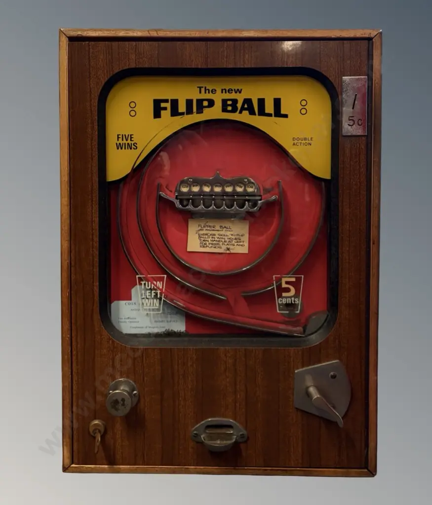 'The New Flip Ball' Wall Mounted Mechanical Gambling and Skill Game, H60xW42.5xD13cm Image 1++