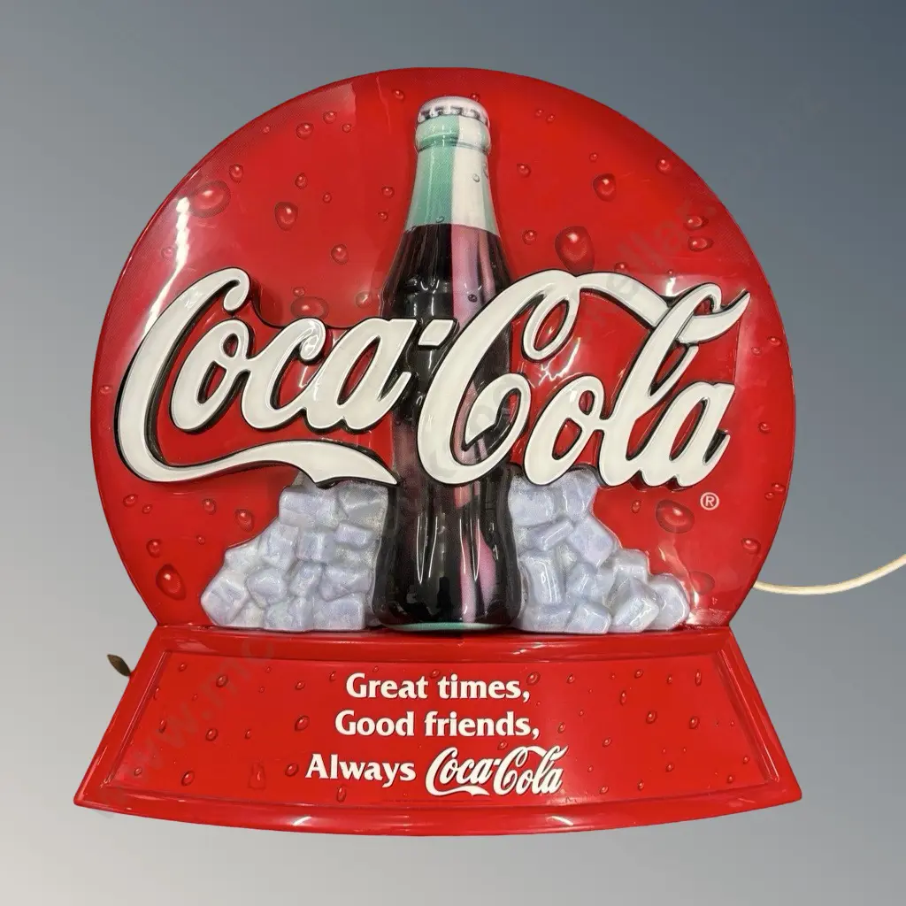 Coca-Cola Light Up Plastic Advertising Sign H54xW52cm Image 1++
