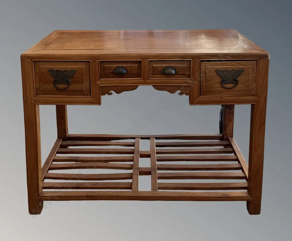  Chinese 4 Drawer Writing Desk, H81xL114xD57cm Image 1++
