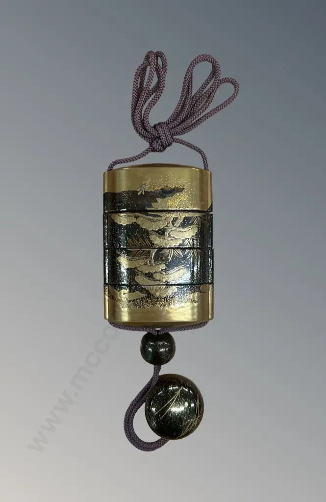 Japanese Gilt Lacquer Inro H10cm Image 1++