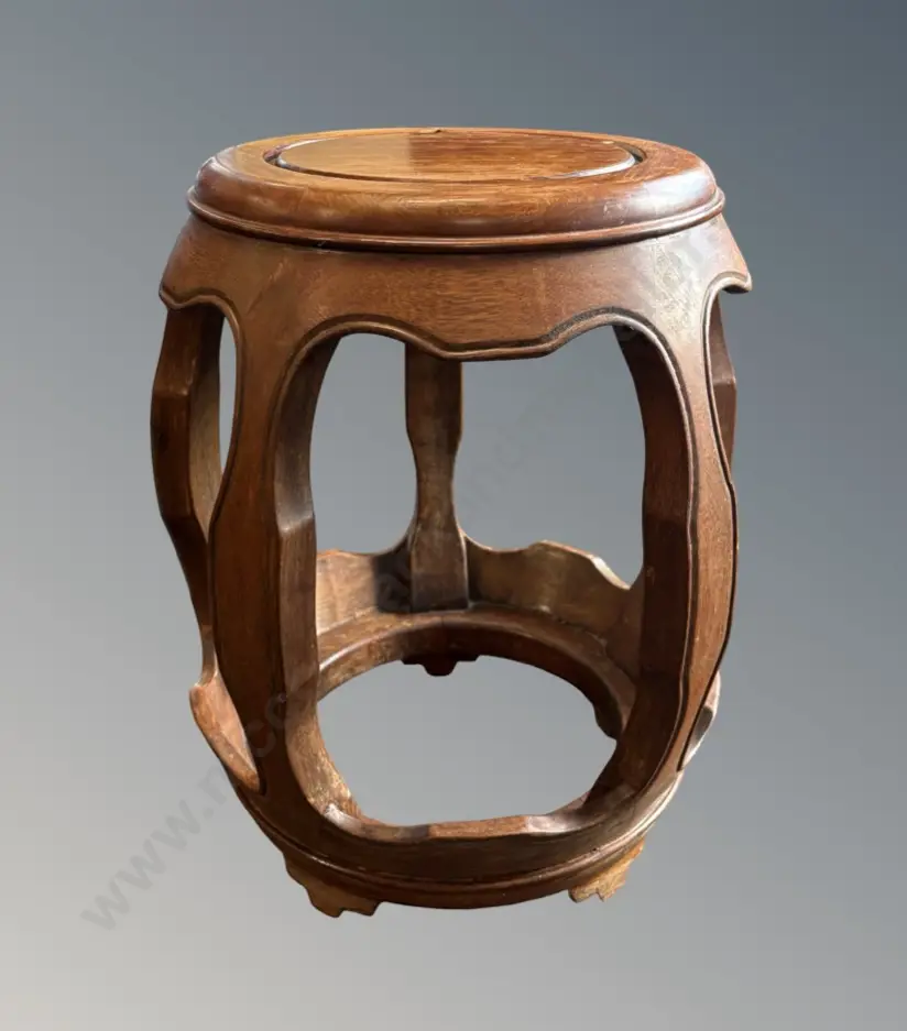 Teak Drum Stool H46cm Image 1++