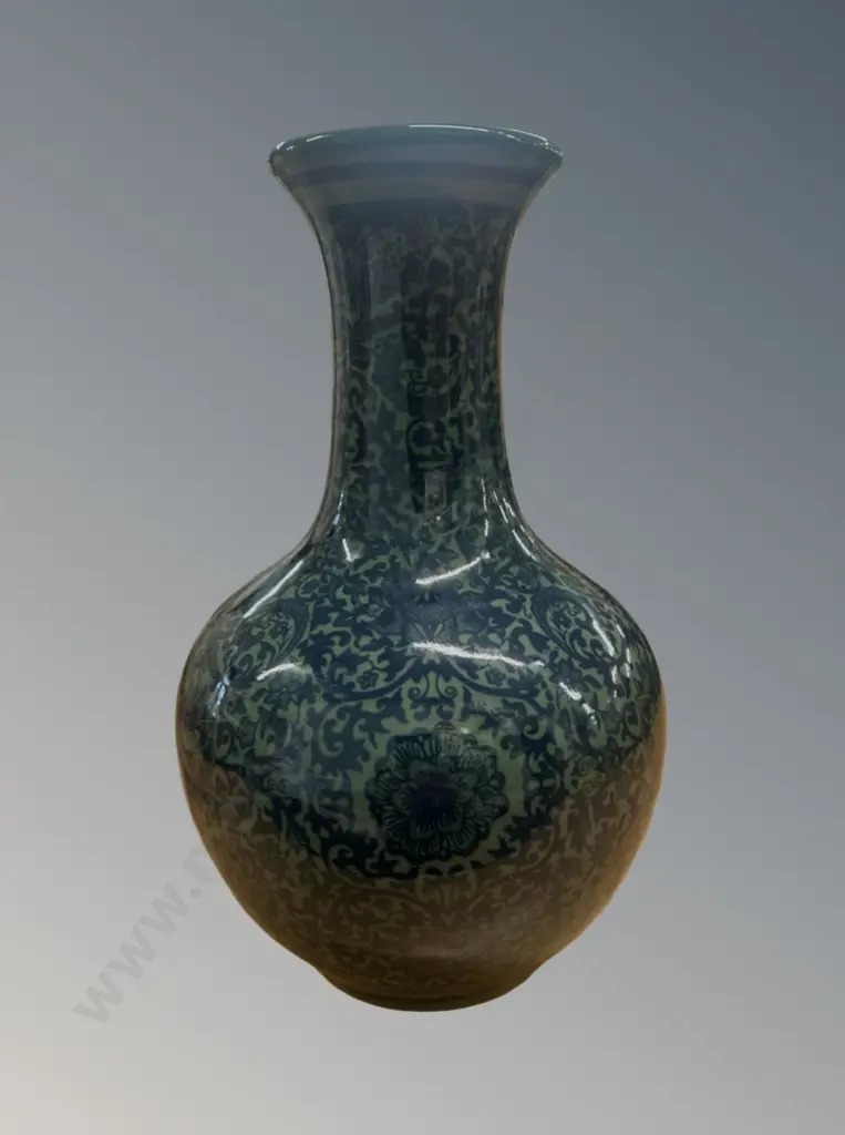 Blue and Green Decorative Floral Vase H21cm Image 1++