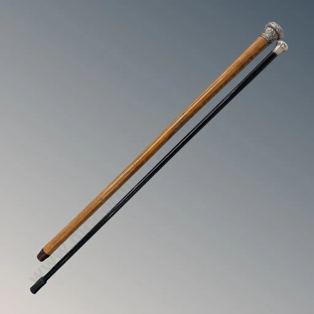 Sterling Silver Topped Walking Sticks 89cm, 91cm Image 1++