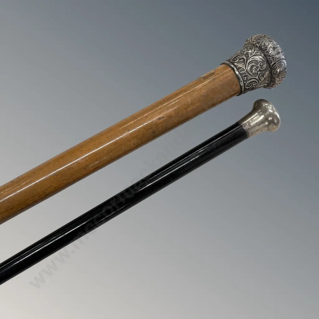 Sterling Silver Topped Walking Sticks 89cm, 91cm Image 1++