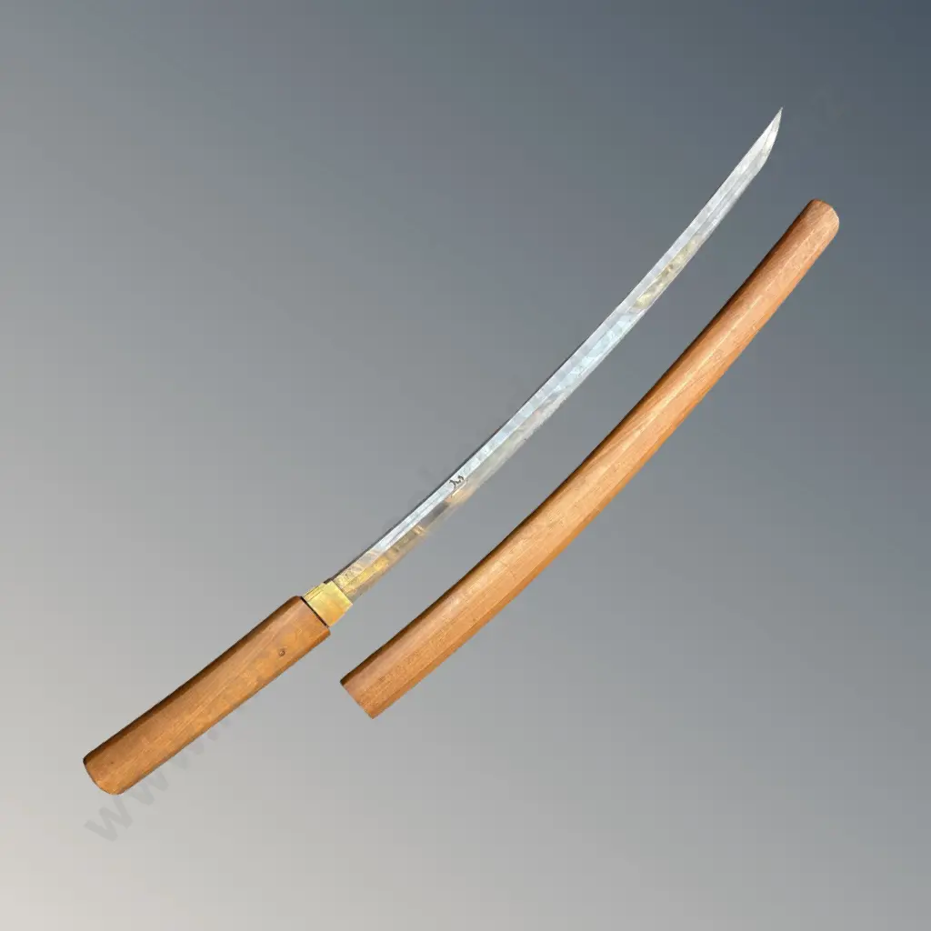 Samurai Sword in Wooden Sheath - signed Tsuguhiro L72cm Image 1++