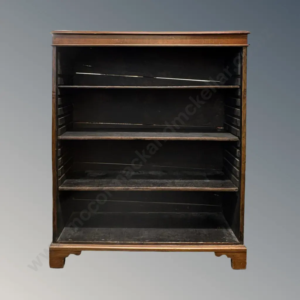 Mahogany Bookcase on Bracket Feet with Adjustable Shelves H114xW94xD24cm Image 1++