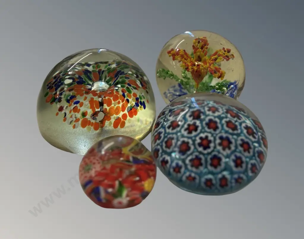 Four Decorative Glass Paper Weights Image 1++