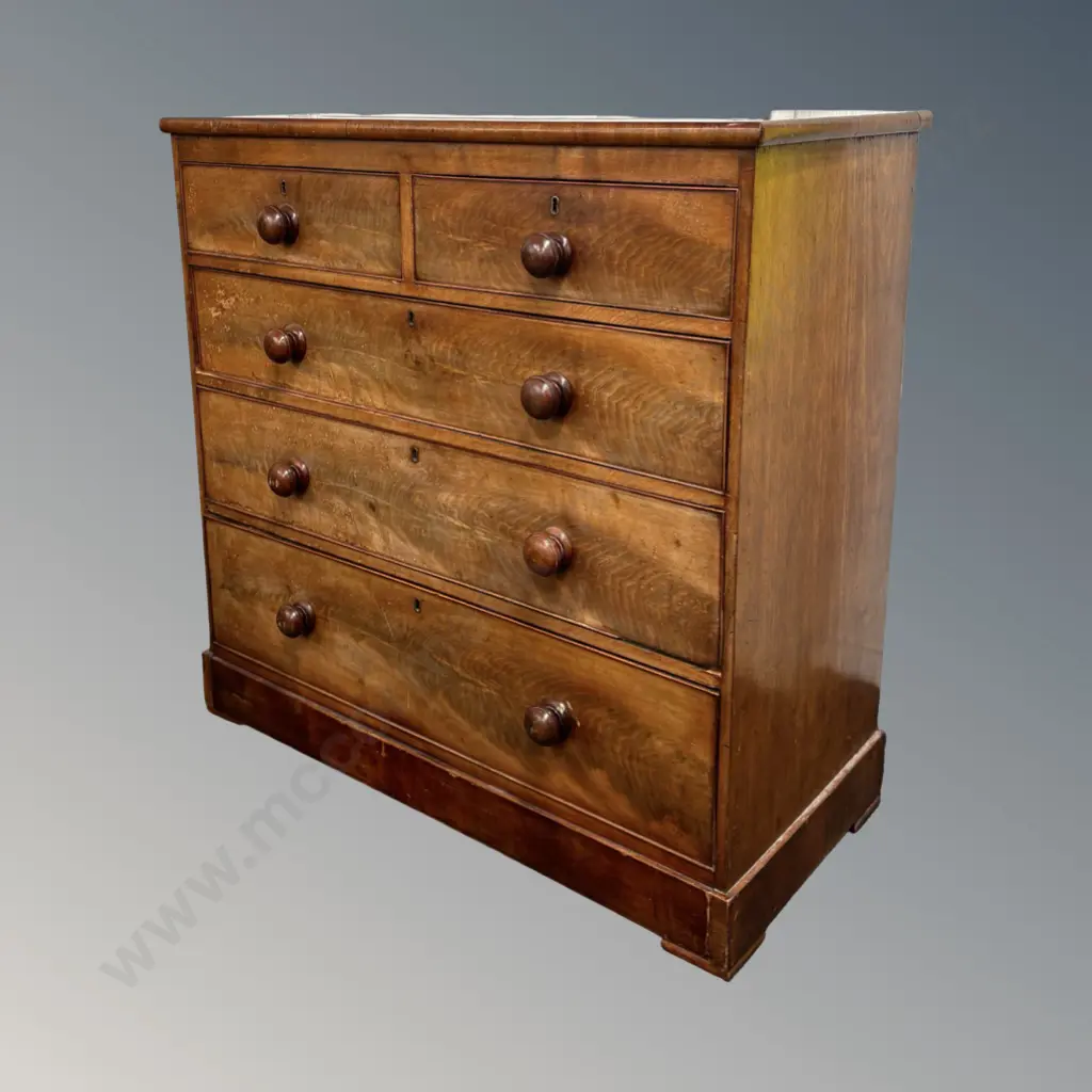 Mahogany Two over Three Chest of Drawers H105xW105xD50cm Image 1++