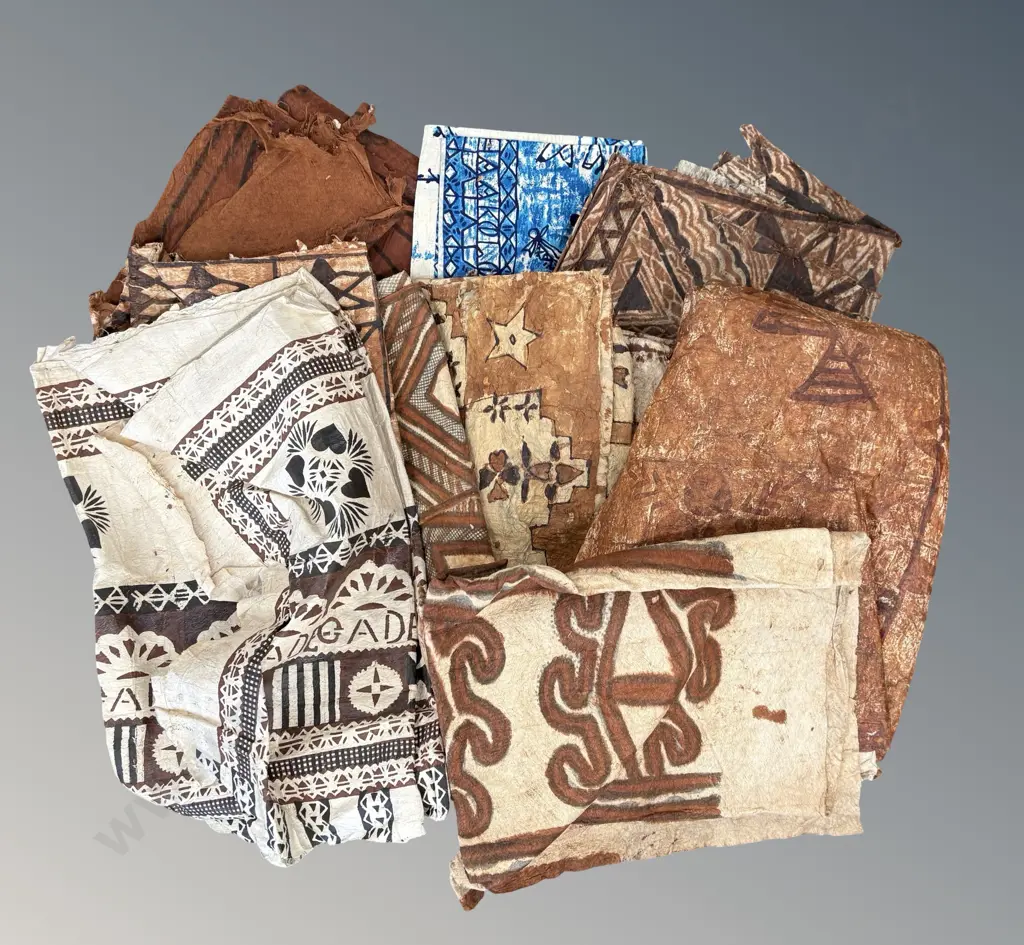 Quantity of Pacific Island Tapa Cloths Image 1++
