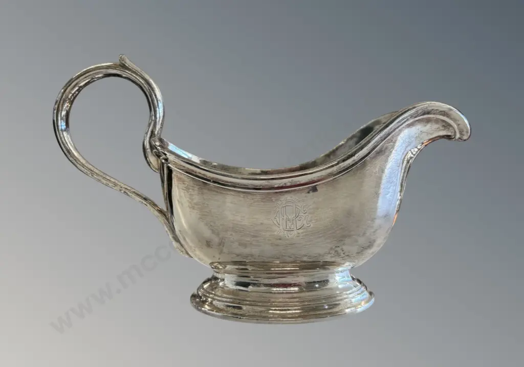 Christofle Silver Monogramed Sauce Boat Image 1++