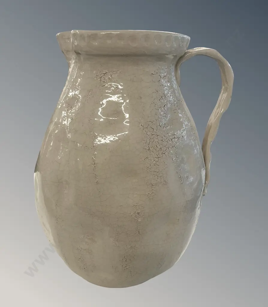 Large Cream Italian Jug with Crackle Glaze finish, H35cm Image 1++